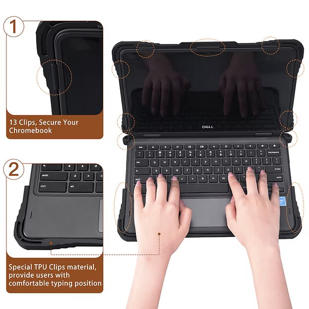 TechProtectus ShockProof Hardshell Chromebook Case-Dell 3110 2-in-1