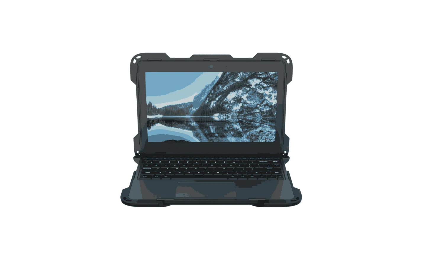 NK Rugged Shell Case for Lenovo 100E (4th Gen - Intel) - Black