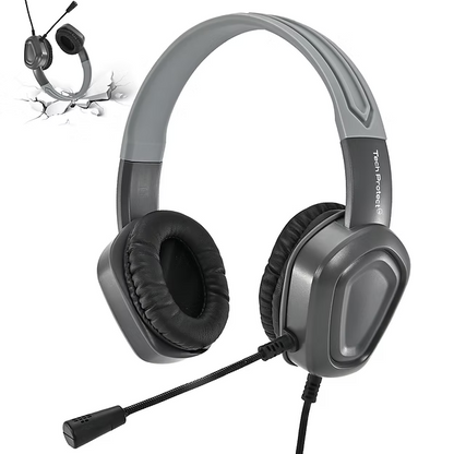 TechProtectus 3.5mm Jack Noise Cancelling rugged headphone-with a Boom Mic