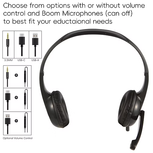 TechProtectus Economic USBC Headphone with a Boom Microphone