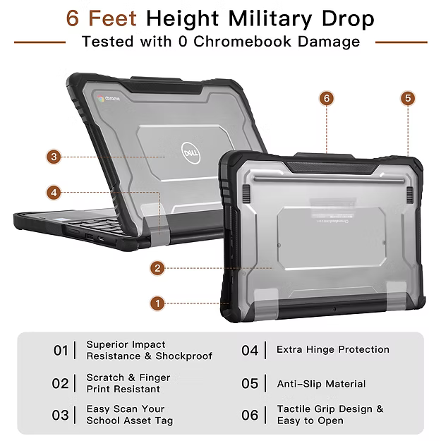 TechProtectus ShockProof Hardshell Chromebookll 3120 Case-De