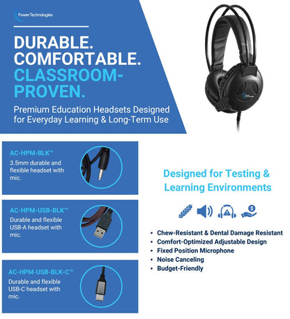 Power Technologies AC-HPM-BLK | 3.5mm | USB | USB-C (C-Type)